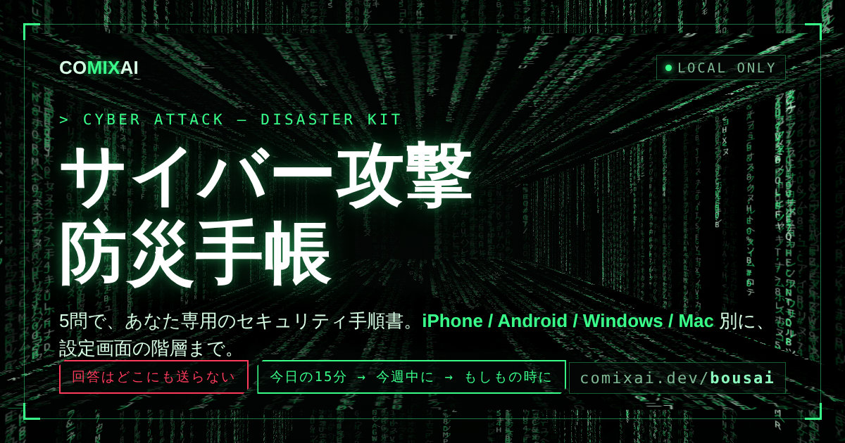 サイバー攻撃防災手帳