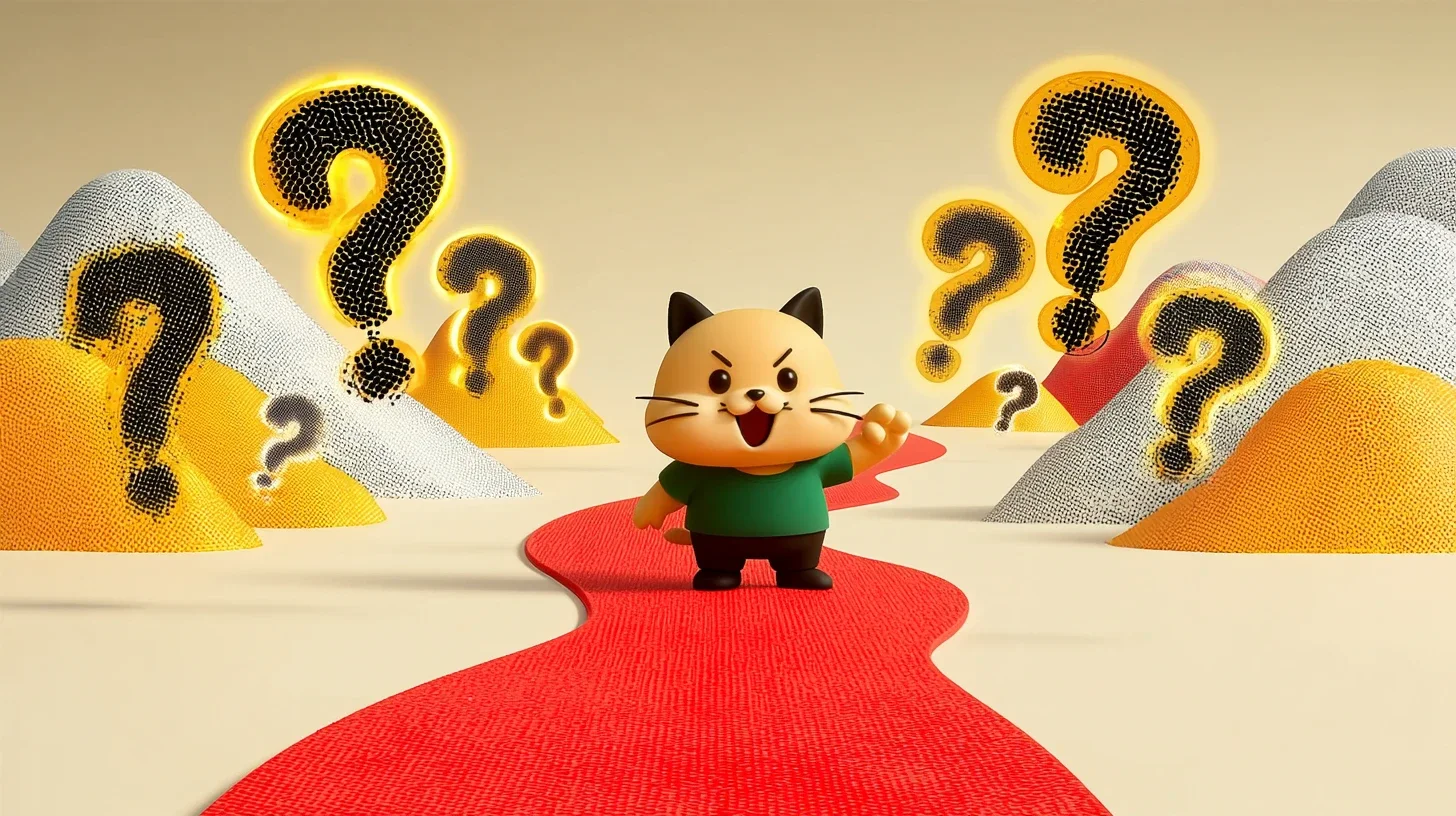 AIのはじめかた——？の山を越えて進むキャラクター
